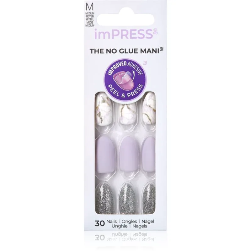 KISS imPRESS The No Glue Mani Medium Ψεύτικα νύχια αυτοκόλλητα Climb Up 30 τμχ