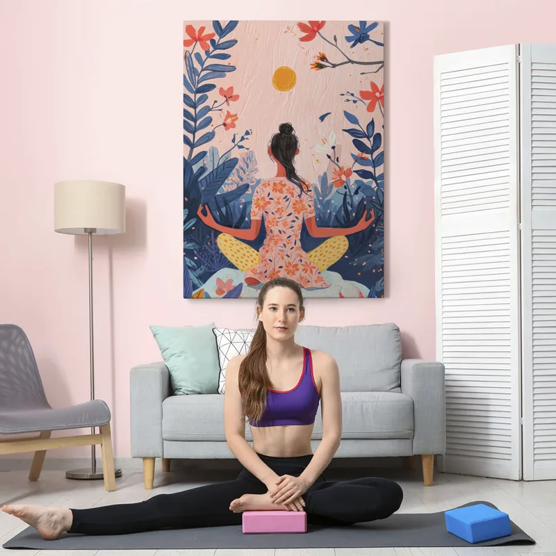 Πινακας σε καμβά YOGA JUNGLE PAINTING