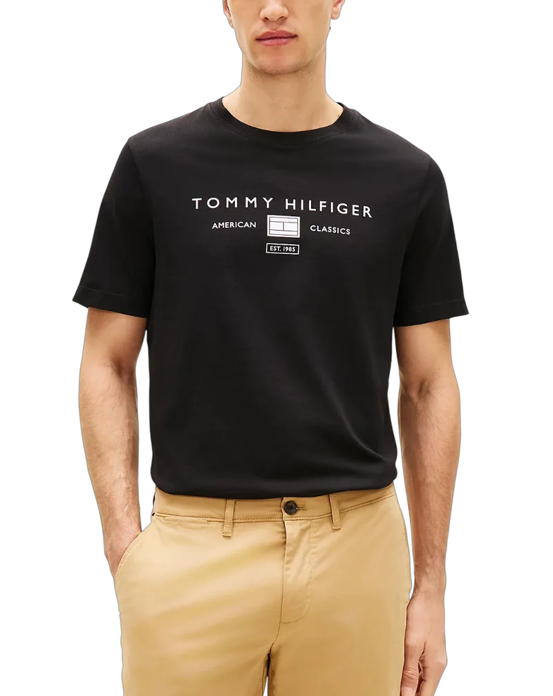 Ανδρικό T-shirt Μαύρο Tommy Hilfiger MW0MW42365-BDS