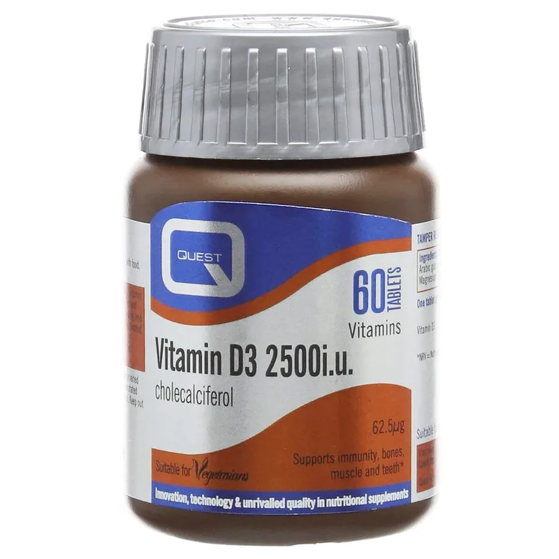 Quest Vitamin D3 2500iu Συμπλήρωμα Διατροφής με Βιταμίνη D για Υποστήριξη του Ανοσοποιητικού 60tabs