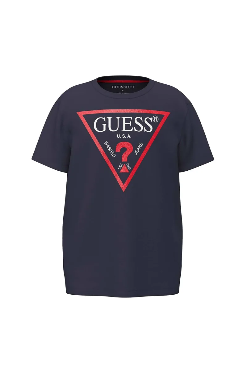 Guess παιδικό T-shirt με triangle logo print (8-16 ετών) - L73I55K8HM0 Μπλε Σκούρο