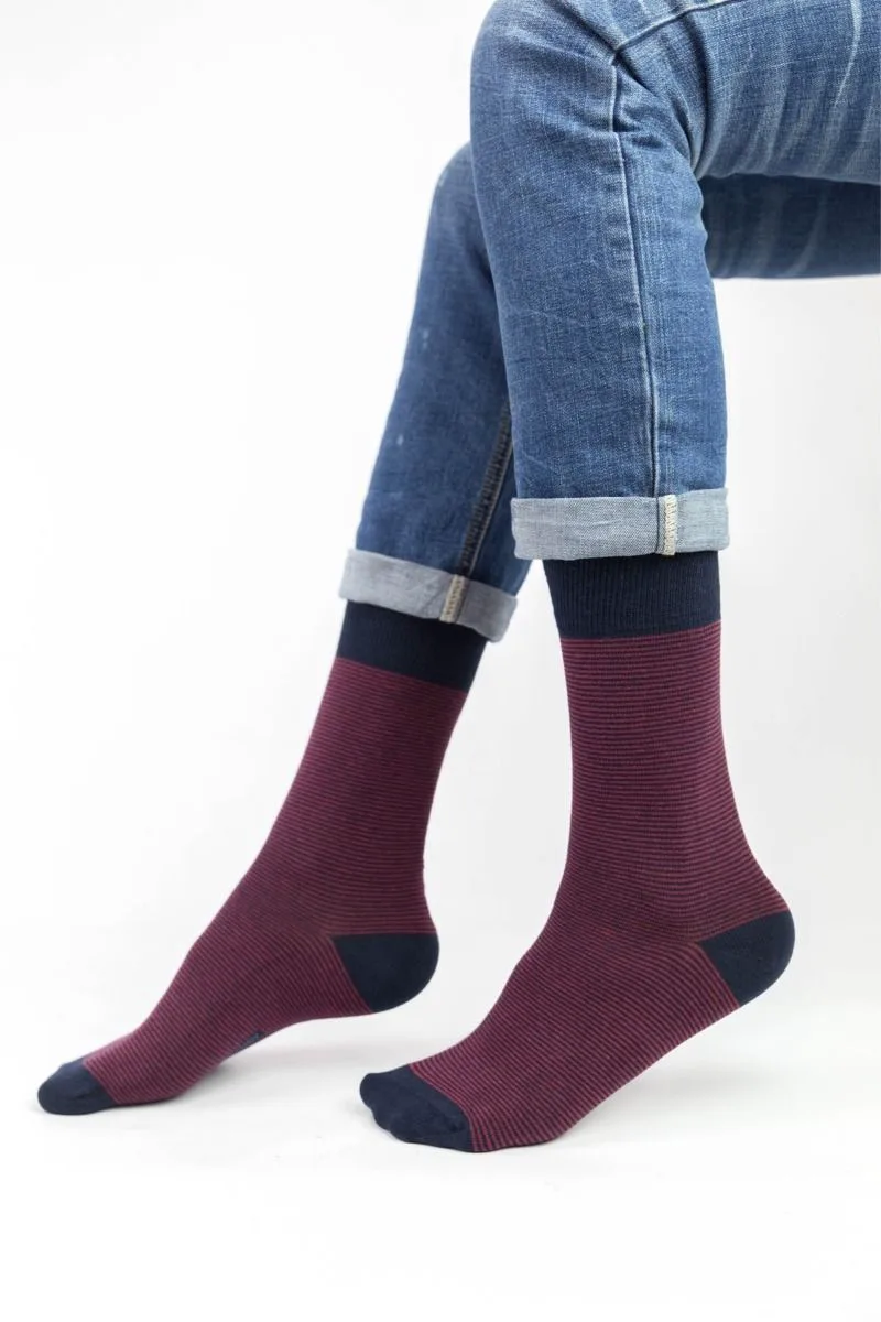 Ανδρικές casual κάλτσες WILLIAM II Βαμβακερές Trendy 16334 Μπορντό