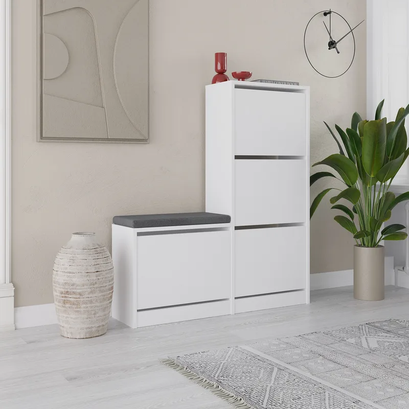 Παπουτσοθήκη Dude - White 779Hms4115 (105x118,5x26)