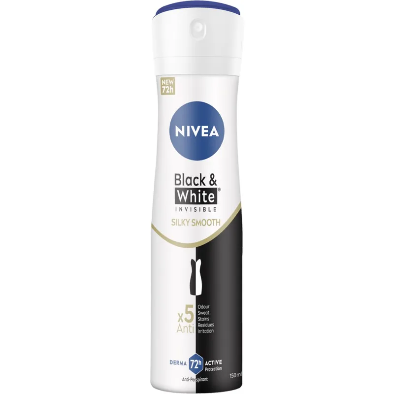 Nivea Black & White Invisible Silky Smooth Anti-Perspirant Deodorant Spray Γυναικείο Αποσμητικό 48ωρης Προστασίας Κατά των Λευκών Σημαδιών με Νότες Μανόλιας & Φύλλα Κισσού 150ml