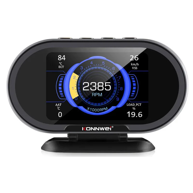 konnwei οθόνη ενδείξεων αυτοκινήτου obdii kw206 smart head-up display speed monitoring