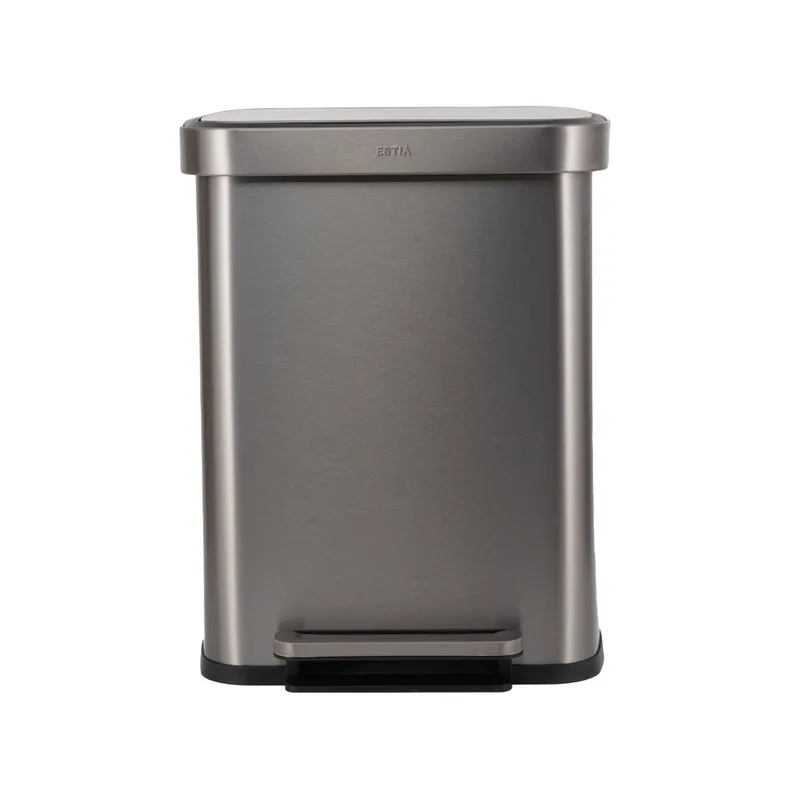 Κάδος Απορριμάτων Ανοξείδωτος 50lt-45x37,5x57εκ. Flatop Soft Close Inox Ματ Estia (Υλικό: Ανοξείδωτο, Χρώμα: Inox) - estia - 01-31954