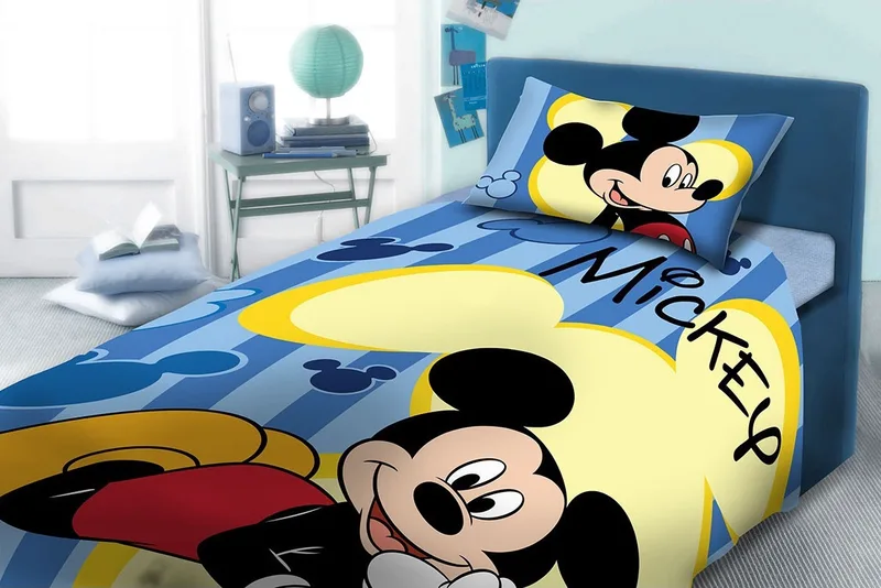 Παπλωματοθήκη Μονή (Σετ) 160X240 Dimcol Disney Mickey 960 Μπλε (160x240) Μπλε