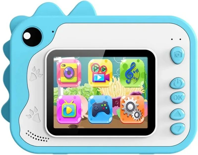 Kiddoboo FotoFun - Σετ Παιδική Φωτογραφική Μηχανή με Οθόνη 2.4" & 3 Ρολά Εκτύπωσης για Άμεση Θερμική Εκτύπωση / Μαρκαδόροι / SD Card 32GB / Λουράκι Λαιμού - Blue (KBP80-BLUE)