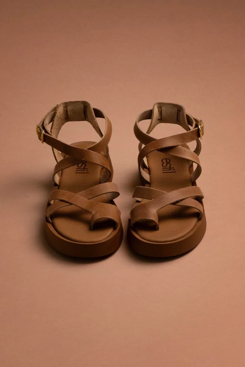 TFP Flatform Sandals Toe Ring - Π-126 - Taupe