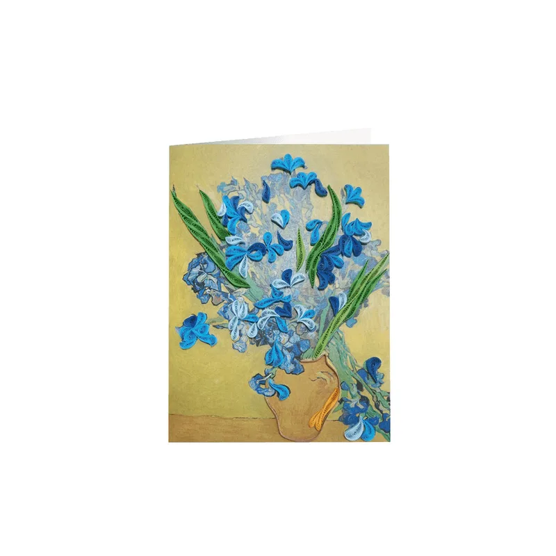 Origamo Κάρτα Ευχετήρια Quilling Ίριδες Van Gogh 18.5x14 cm Filigrana VG010