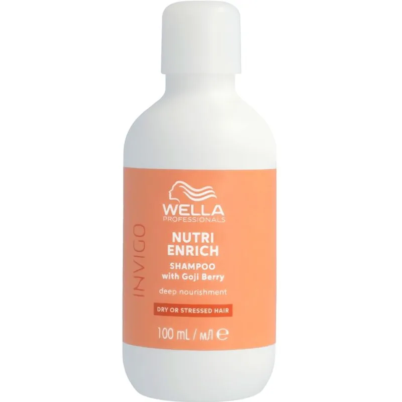 Wella Professionals Invigo Nutri Enrich Deep Nourishment Shampoo with Goji Berry for Dry or Stressed Hair Travel Size Σαμπουάν Βαθιάς Θρέψης που Χαρίζει Ζωντάνια & Απαλότητα για Ξηρά & Ταλαιπωρημένα Μαλλιά 100ml