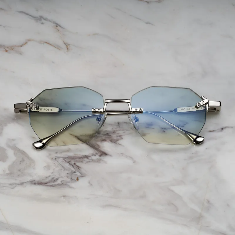 NOVA A23EP3 - NOVA - SILVER - GRADIENT GREEN Sunglasses | Silver - Gradient Green | Silver - Gradient Green Shades | Explicit Poets Sunglasses