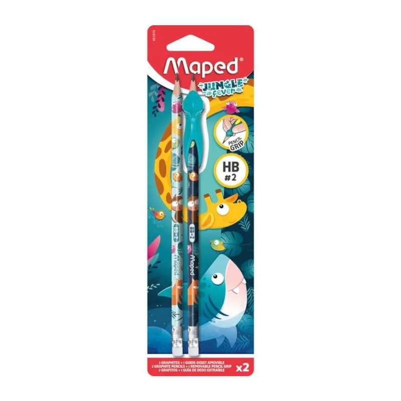 Μολύβια Maped Jungle Fever Με Γόμα & Οδηγό σε Blister
