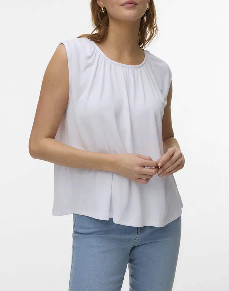 VERO MODA VMFILLI SL TOP JRS NOOS 10342938-BRIGHT WHITE White