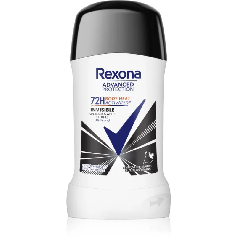 Rexona Advanced Protection Invisible στερεό αποσμητικό για την αντιμετώπιση των λευκών και κίτρινων κηλίδων 50 ml