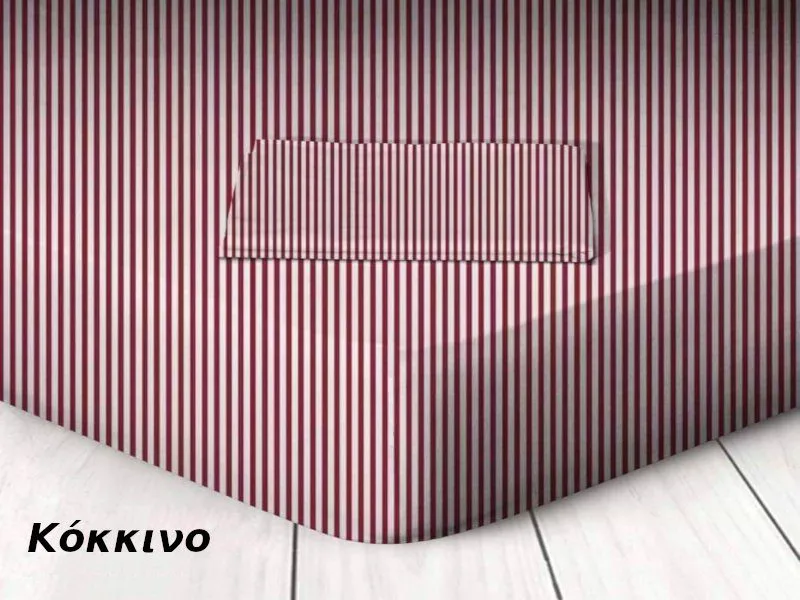 Κατωσέντονο με Λάστιχο Κόκκινο Ριγέ Βαμβάκι Γαρύφαλλο 100-180x200+25cm - 180x200