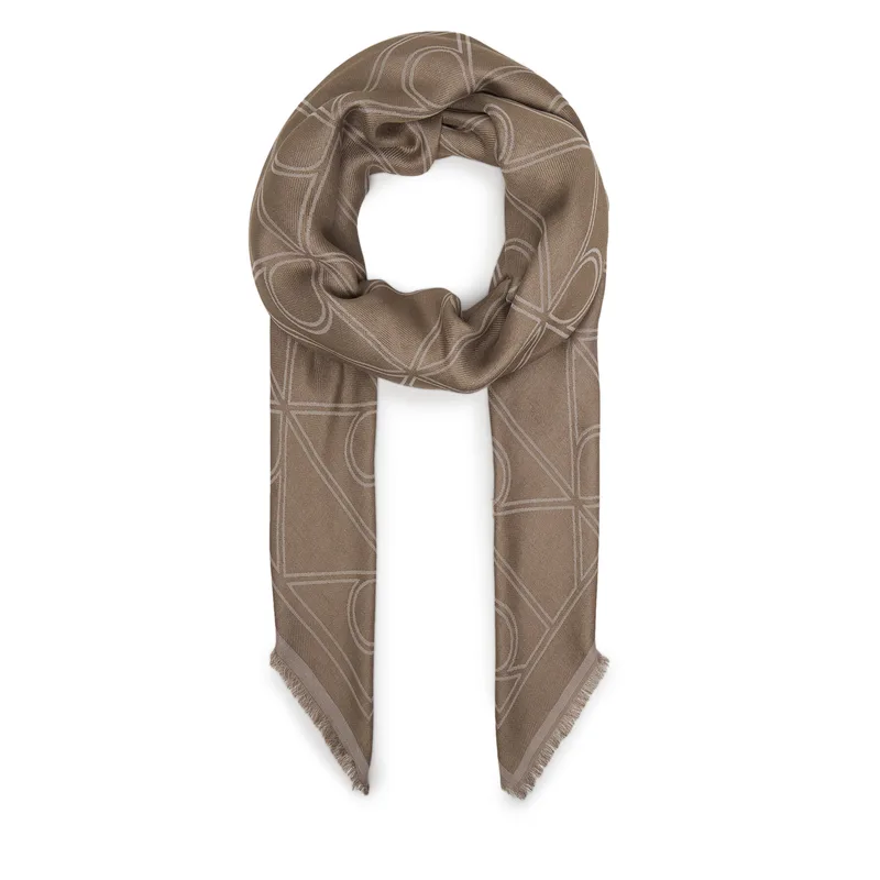 Φουλάρι Calvin Klein Emblem Aop Contrast Lw Square Sc LV04F8077G Μπεζ
