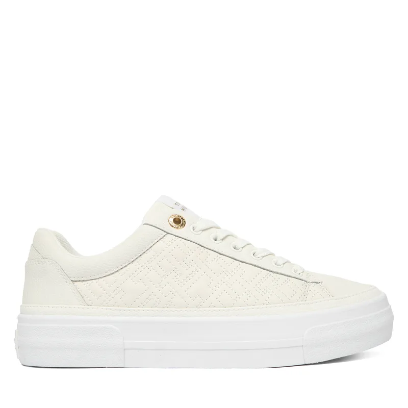 Αθλητικά Tommy Hilfiger Th Platform Sneaker Quilted FW0FW09265 Εκρού