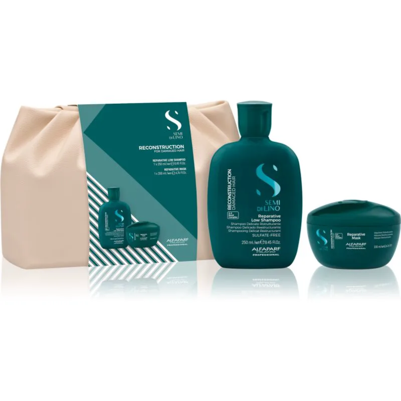 Alfaparf Milano Semi di Lino Reconstruction Duo Kit σετ δώρου για κατεστραμμένα μαλλιά 2 τμχ