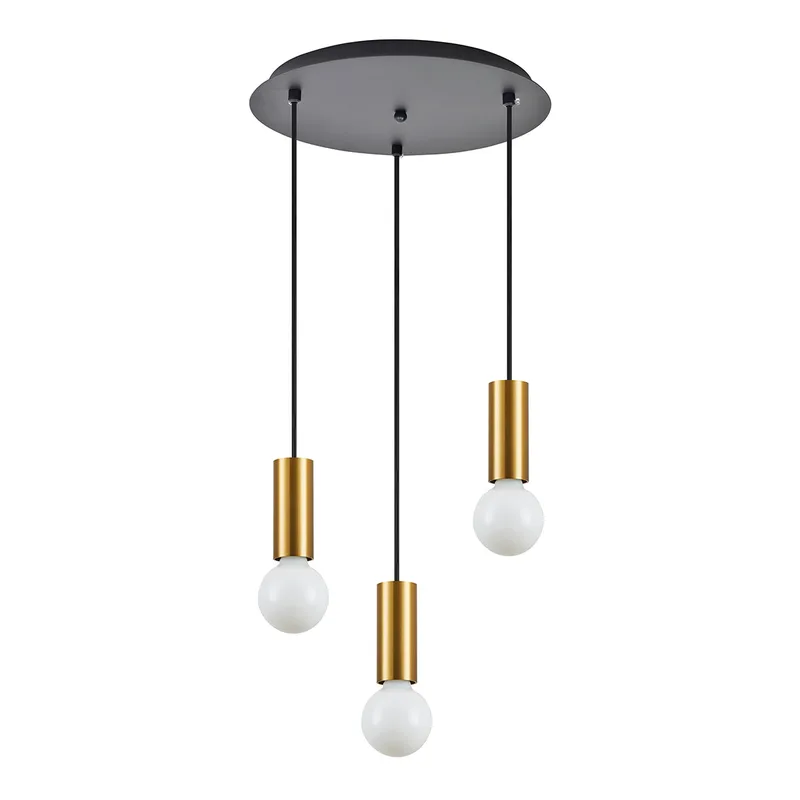 Φωτιστικό Οροφής Τρίφωτο Homelighting Adept Tube 77-8571 Χρυσό Matt