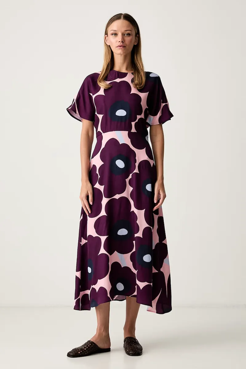 Marimekko φόρεμα flared με lyocell