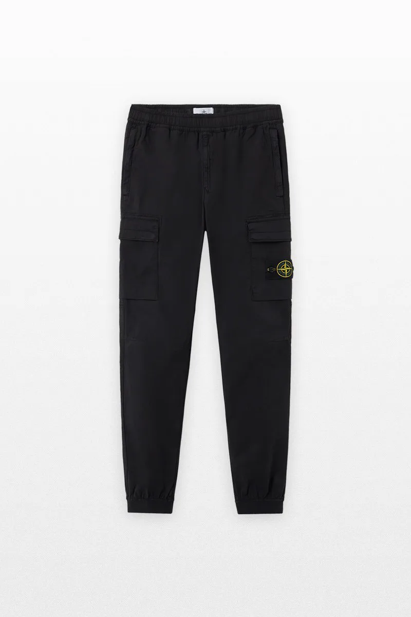 STONE ISLAND Ανδρικό Μαύρο Supima® Cotton Twill Stretch-TC Cargo Trousers
