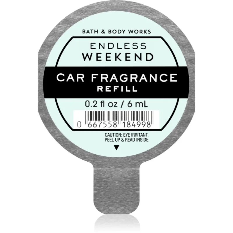Bath & Body Works Endless Weekend άρωμα για αυτοκίνητο ανταλλακτικό 6 ml