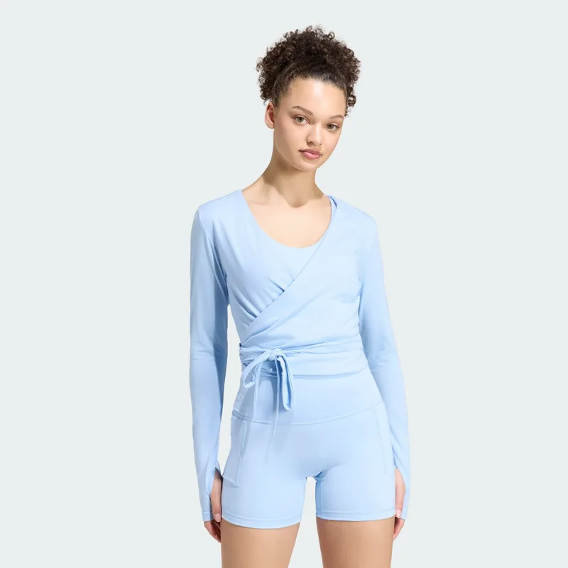 adidas W 3-Stripes Studio Soft Ballet Wrap Top (9000280916_95155)