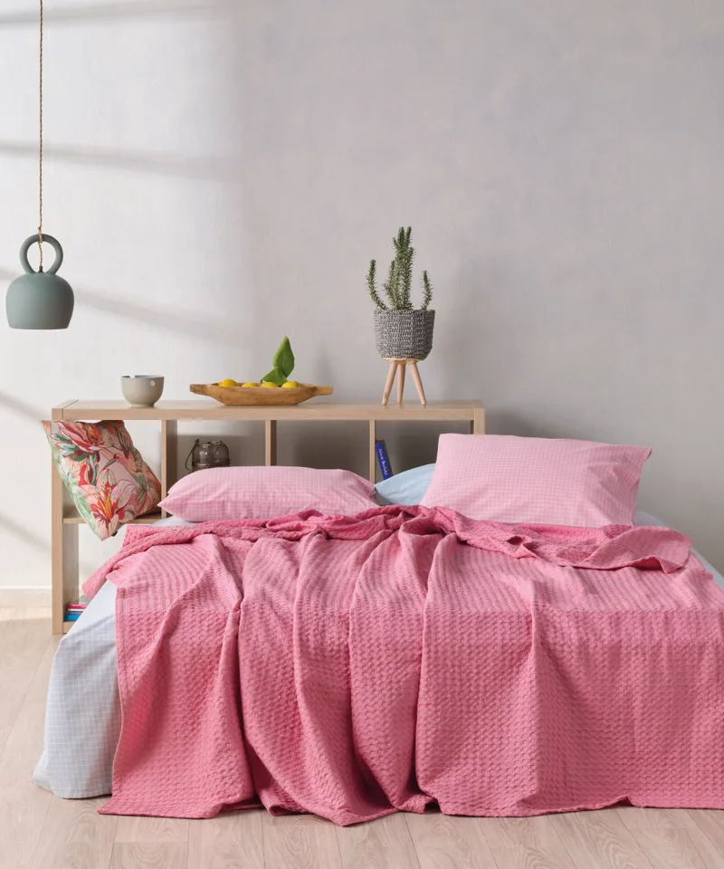 Illusion 20 κουβερτα υπερδιπλη βαμβακερη waffle 230x250
