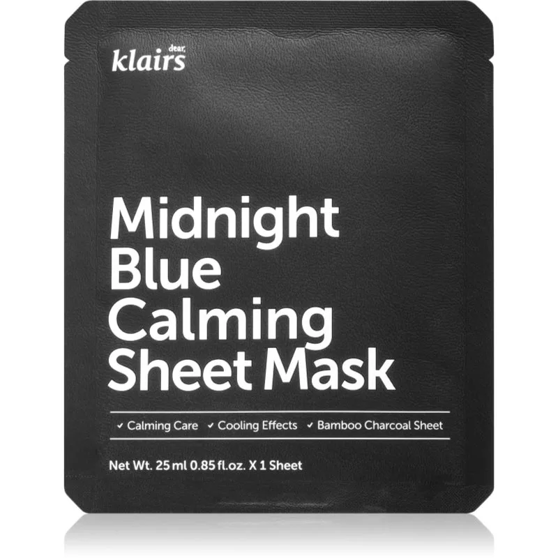 Klairs Midnight Blue Calming Sheet Mask καταπραϋντική υφασμάτινη μάσκα 25 ml