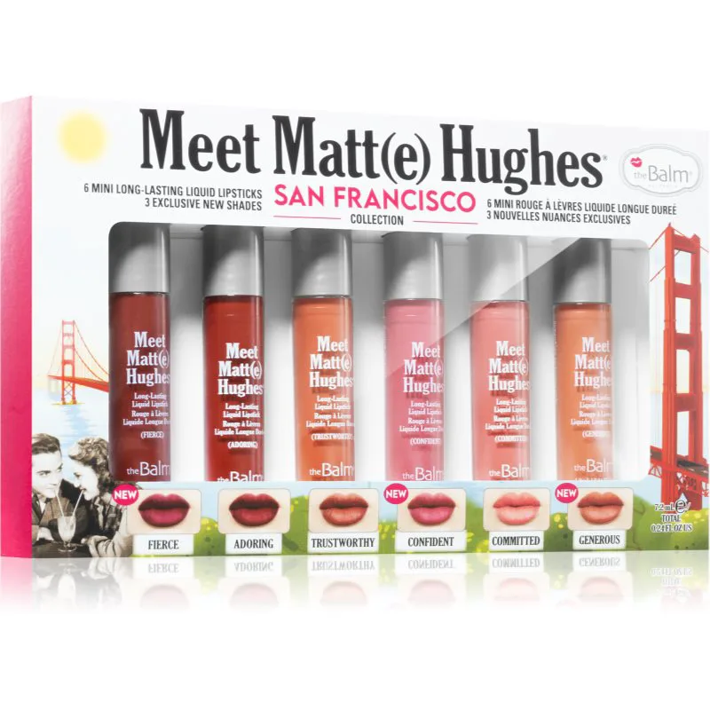 theBalm Meet Matt(e) Hughes Mini Kit San Francisco Σετ με υγρό ματ κραγιόν για μακρόχρονη επίδραση