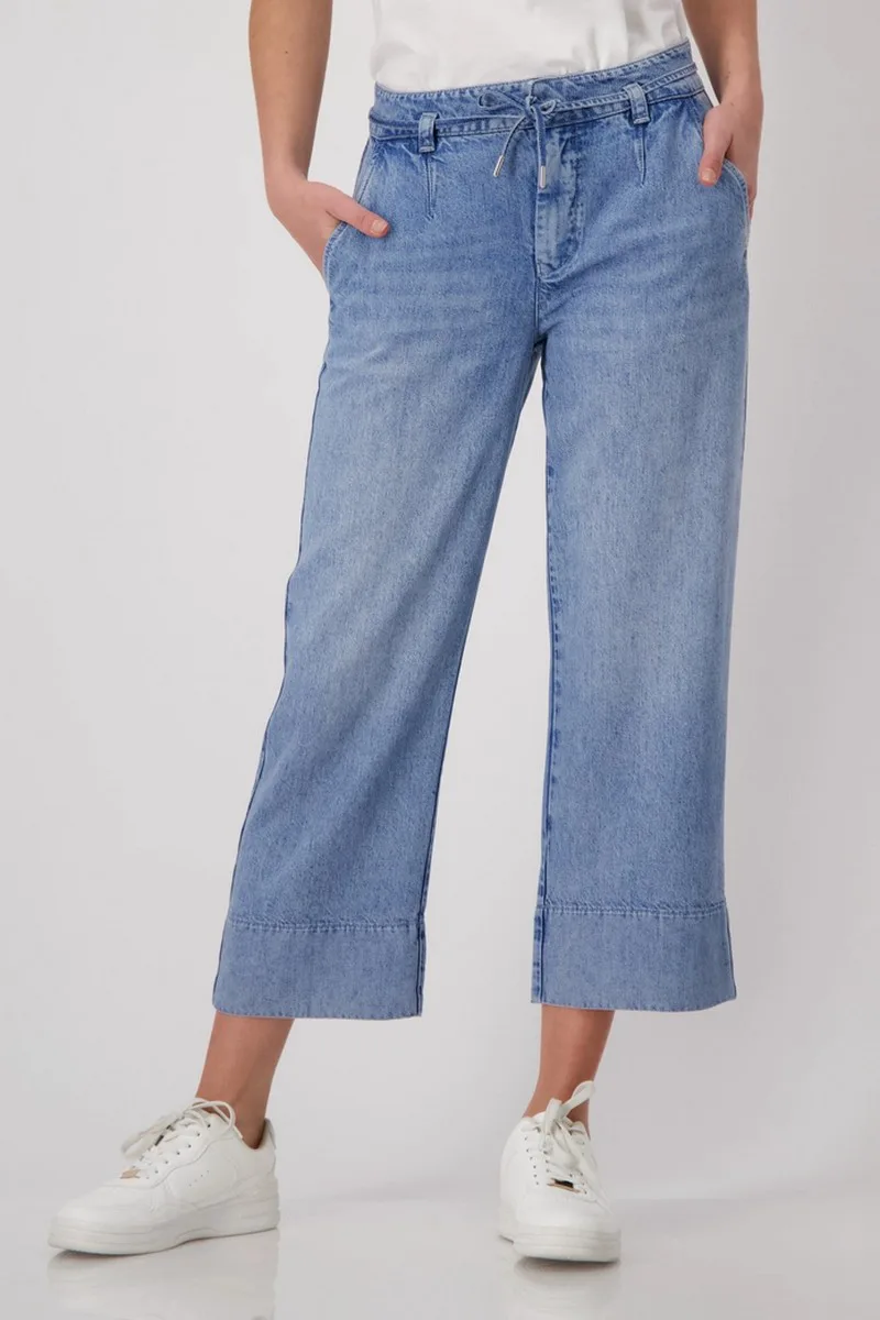 Monari Γυναικείο Παντελόνι Culotte Relaxed Fit Lyocell Με Λάστιχο Και Τσέπες