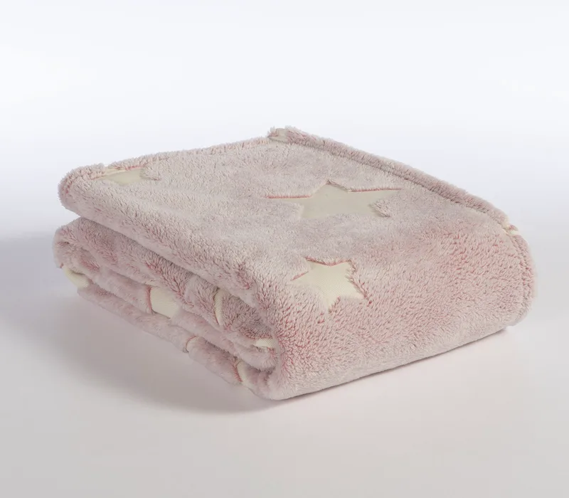 Βρεφική Κουβέρτα Fleece Κούνιας Nef-Nef Starlight Ροζ 110x150