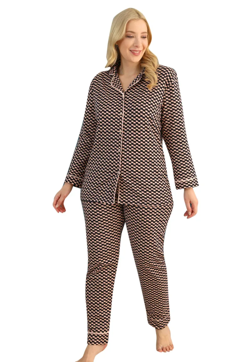 Πιτζάμα γυναικεία Plus Size πικέ Art Colors 75030