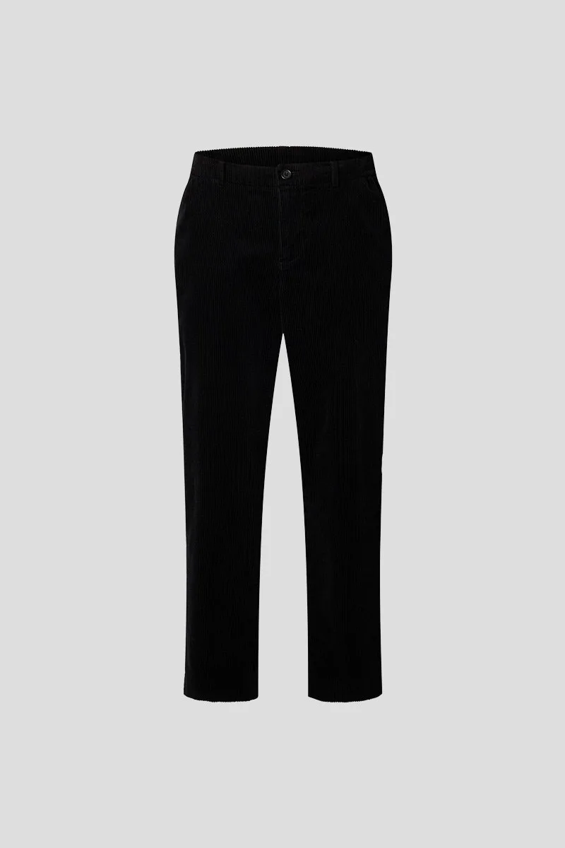 SELECTED HOMME Ανδρικό Μαύρο Corduroy Regular Fit Trousers
