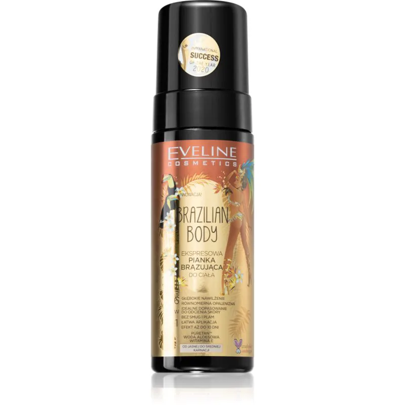 Eveline Cosmetics Brazilian Body αφρός αυτομαυρίσματος για γρήγορο μαύρισμα 150 ml