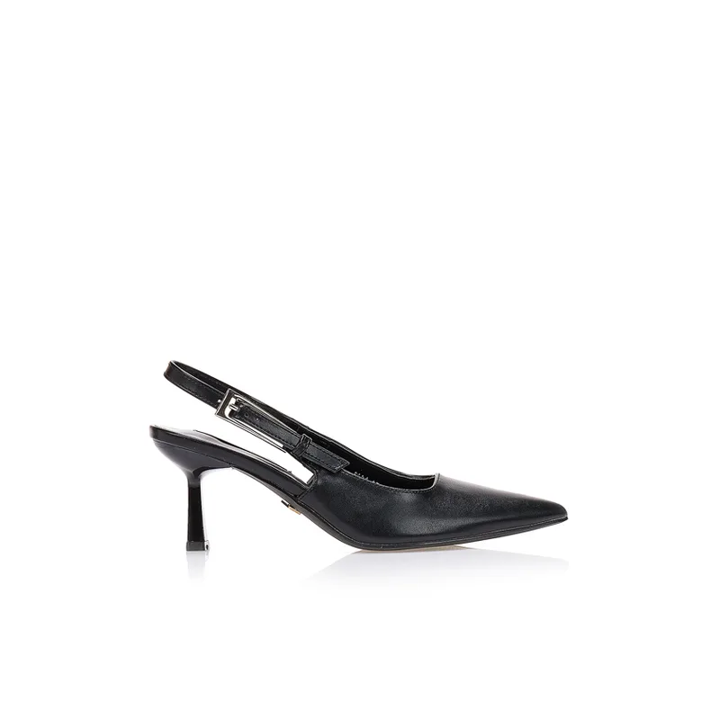 Γόβες TSOUKALAS μαύρες slingback ΜΑΥΡΟ