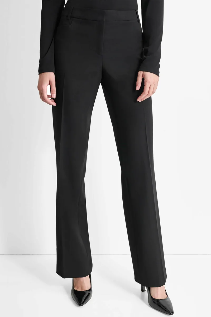 DKNY γυναικείο παντελόνι μονόχρωμο Straight Fit - WYPT3641 Μαύρο