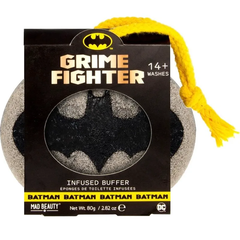Mad Beauty Batman Infused Sponge Σαπούνι & Σφουγγάρι 2 σε 1 με Εκχύλισμα Κεχριμπάρι & Τζίνσενγκ Εμπνευσμένο Από τον Ήρωα Batman 80g