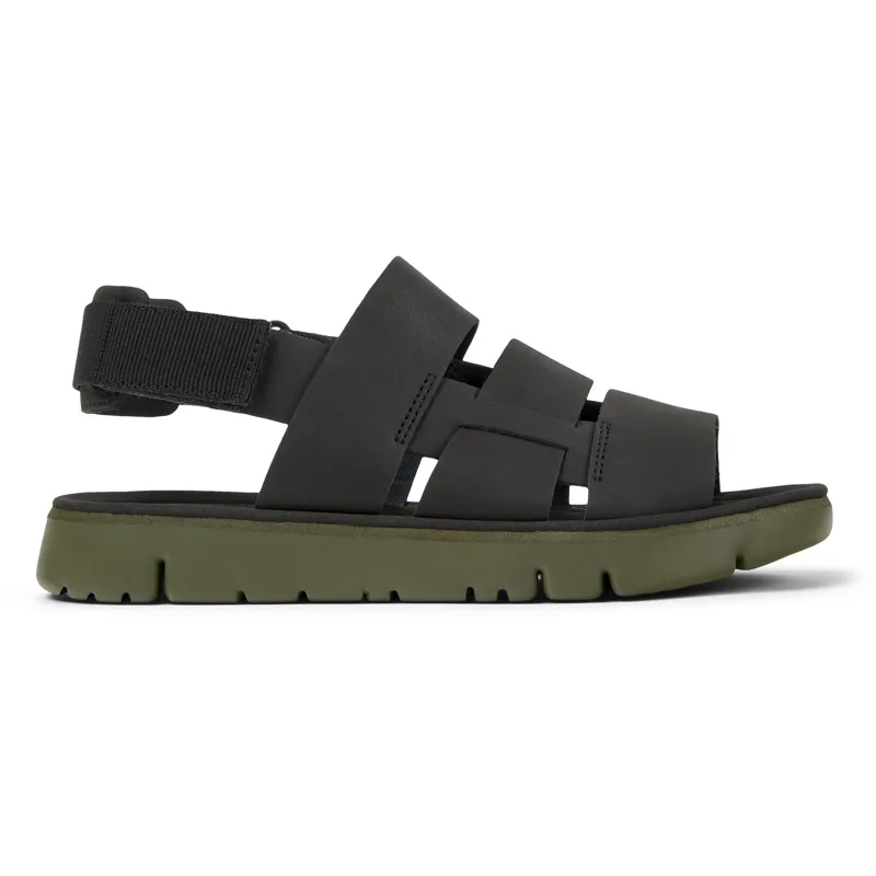 CAMPER Oruga - Πέδιλα Για Ανδρικα - Μαύρο, Μέγεθος 46, Smooth leather/Cotton fabric