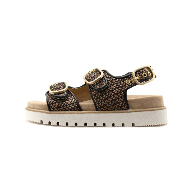 Σανδάλια με πλατφόρμα Inuovo RAFFIA FLAT SANDALS WOMEN