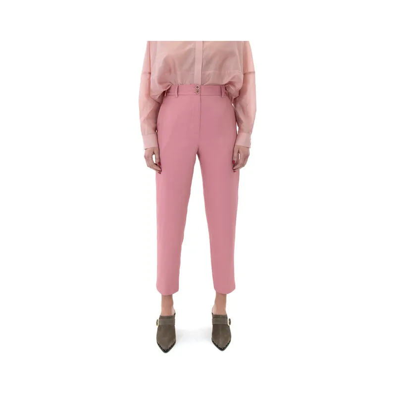 Παντελόνια Access Fashion ELASTIC HIGH WAIST TAPERED FIT PANTS WOMEN