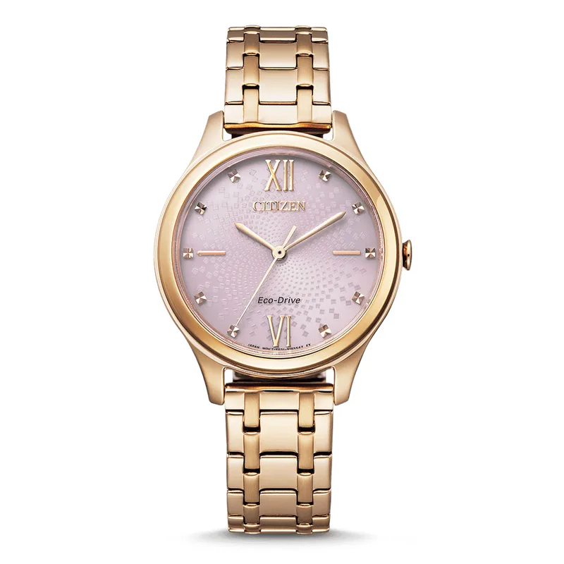 CITIZEN Elegance Rose Χρυσό Stainless Steel Bracelet EM0503-75X