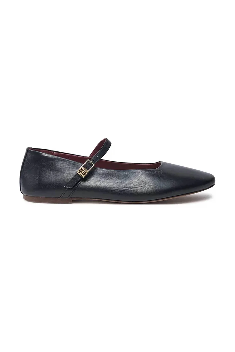 Tommy Hilfiger γυναικείες δερμάτινες μπαλαρίνες ''Maryjane'' - FW0FW08294 Μαύρο