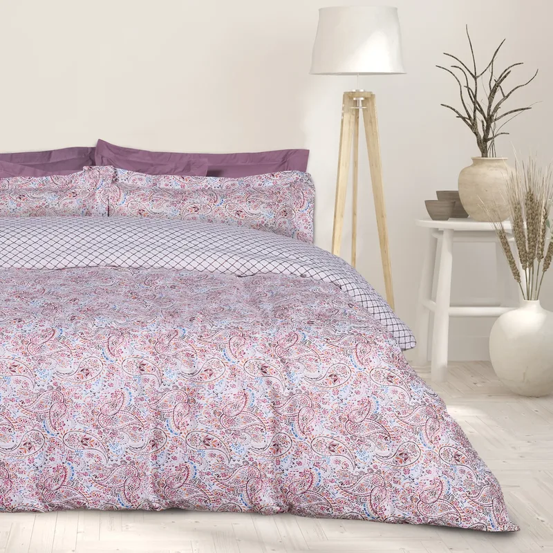 Das home σετ σεντονια king happy 9669 pink, red 260χ280
