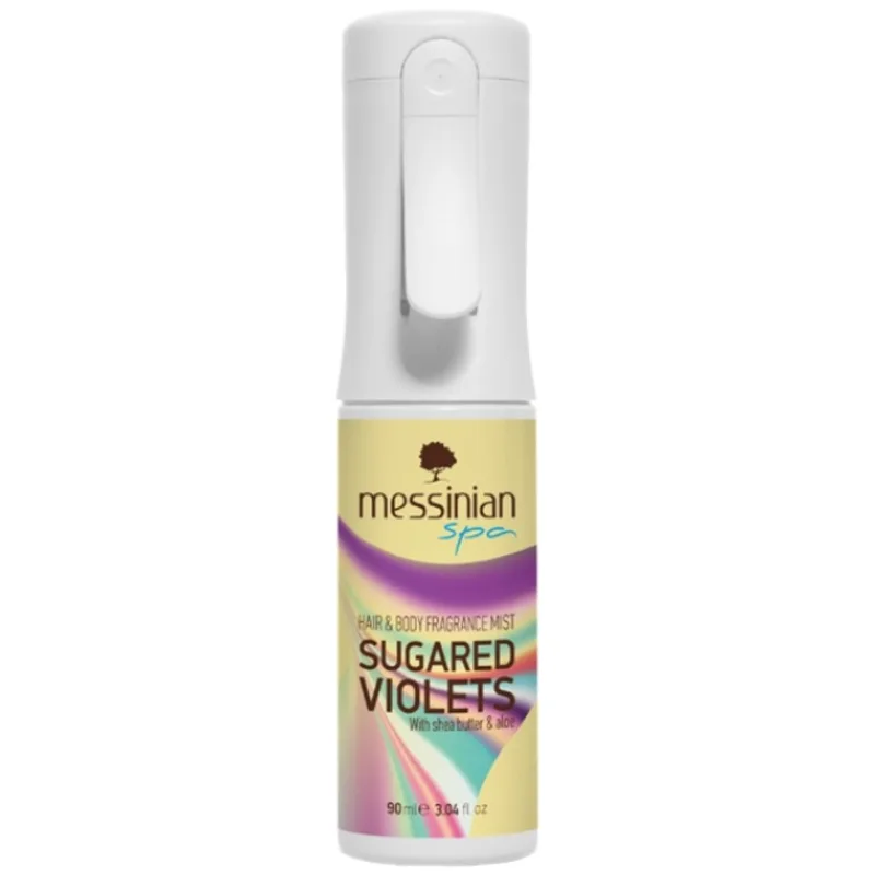 Messinian Spa Sugared Violets Hair & Body Fragrance Mist Ενυδατικό Mist Μαλλιών & Σώματος με Γλυκό Άρωμα Ζάχαρης & Βιολέτας 90ml