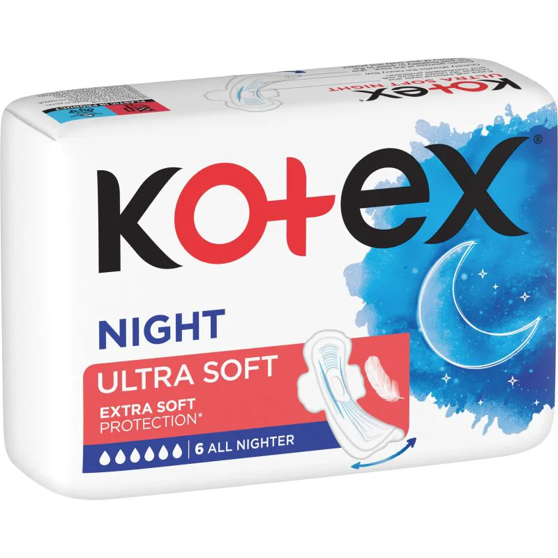 Kotex Ultra Soft Night σερβιέτες 6 τμχ