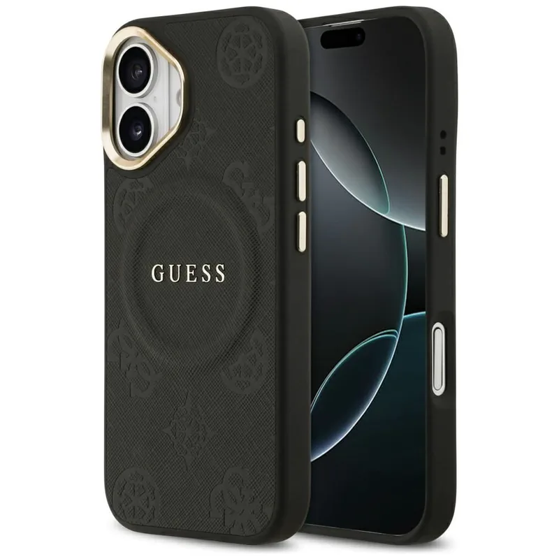 Θήκη Guess Peony Hot Stamp Magsafe Black iPhone 17