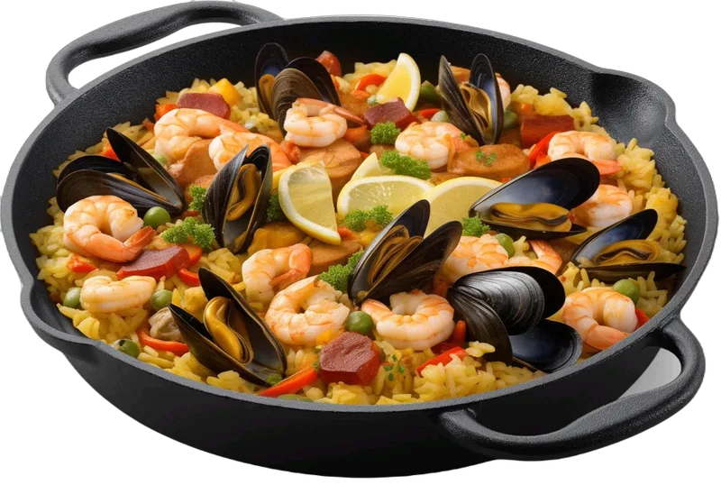 Navaris Cast Iron Skillet - Τηγάνι από Μαντέμι / Χυτοσίδηρο για Εστίες / Φούρνο / BBQ - 30cm - Black (‎NAV0000100Q004C)