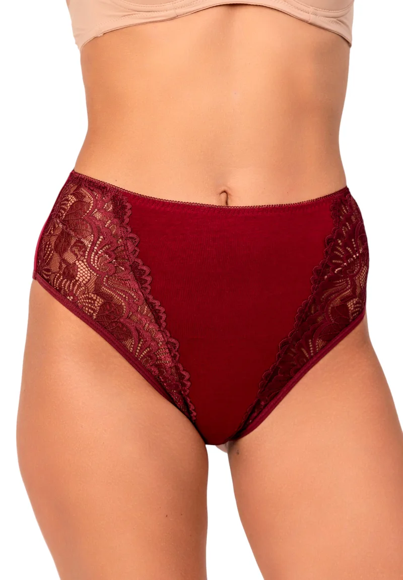 Σλιπ γυναικείο ψηλόμεσο Plus Size Avangard AV441-Μπορντώ